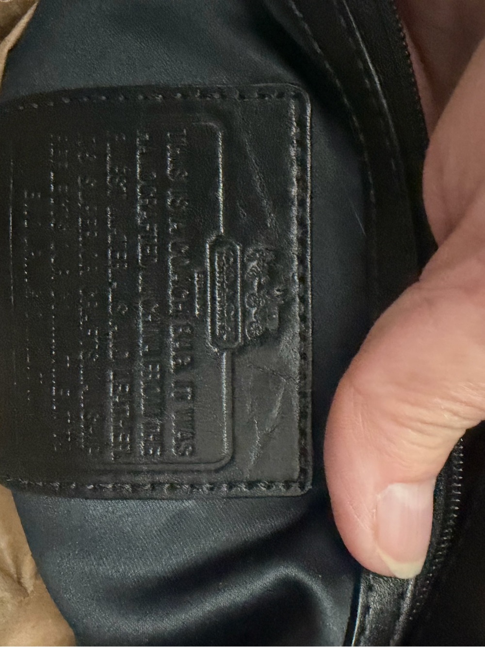black leather Coach XL Hampton Tote featuring silver-tone hardware. - Picture 5 of 6